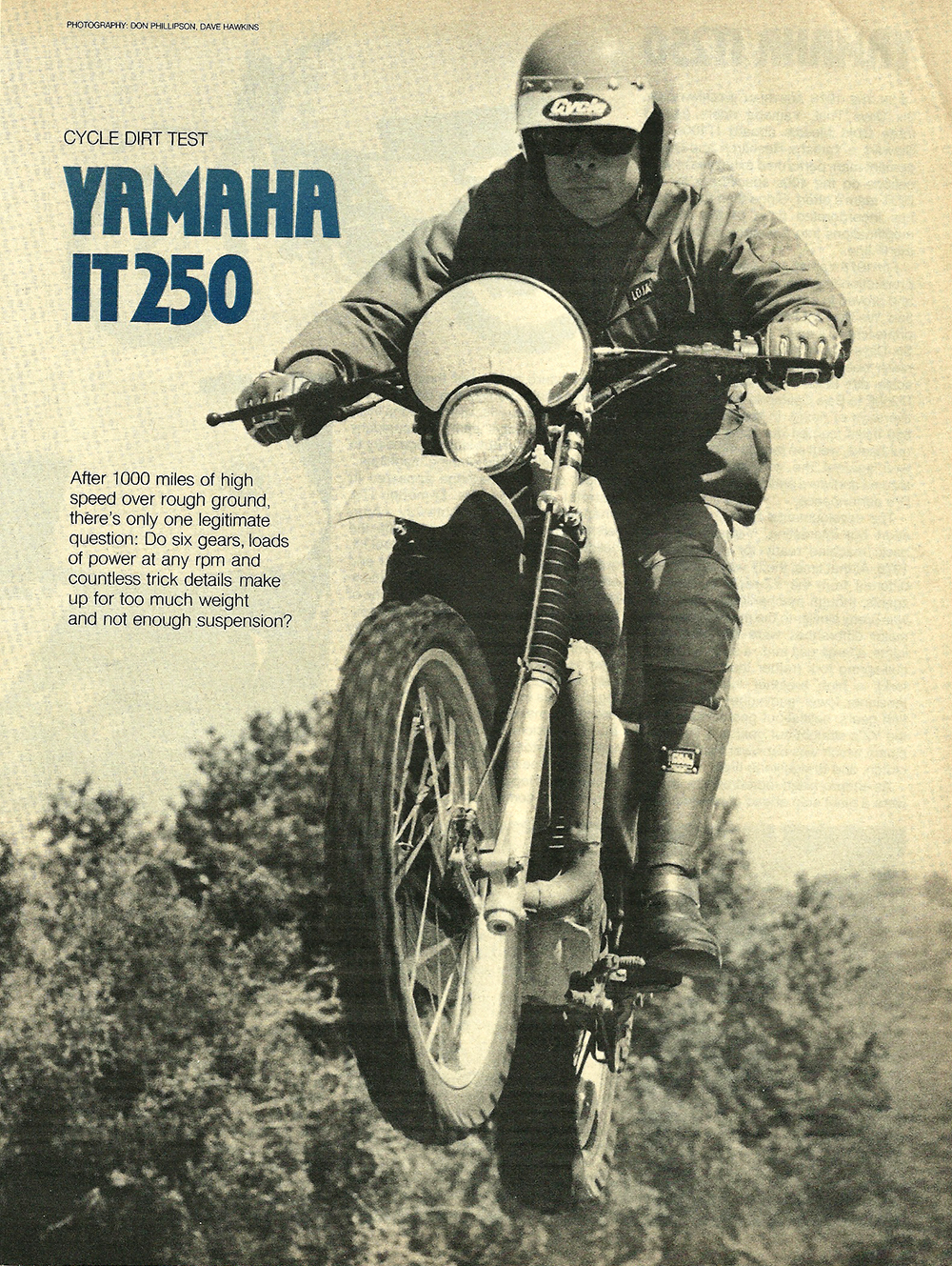 Yamaha IT 250 technical specifications